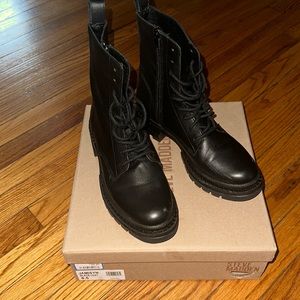 STEVE MADDEN Black Combat Boots